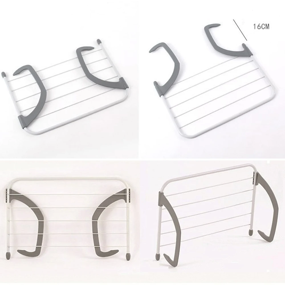 Folding Drying Rack Outdoor Portable Clothes Hanger Balcony Laundry Dryer Rack