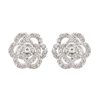 

Earrings in sterling silver 925ML with crimping in zircons. Closure presure.