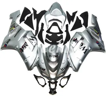 

New ABS Motorcycle Full Fairings Kit Fit For Kawasaki Ninja ZX-6R 636 2007 2008 07 08 6R bodywork set Silver