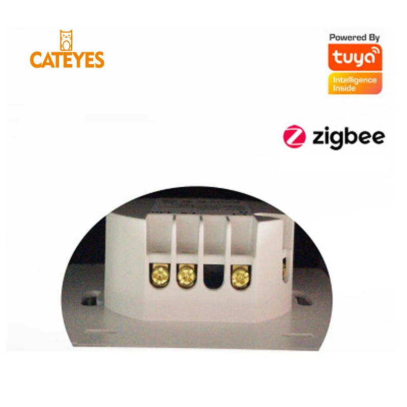 Cateyes ЕС 2 банды настенный выключатель Smart ZigBee 3,0 tuya ворота способ нулевой линии противопожарная проводка светильник дистанционного Управление Беспроводной ключ настенный выключатель