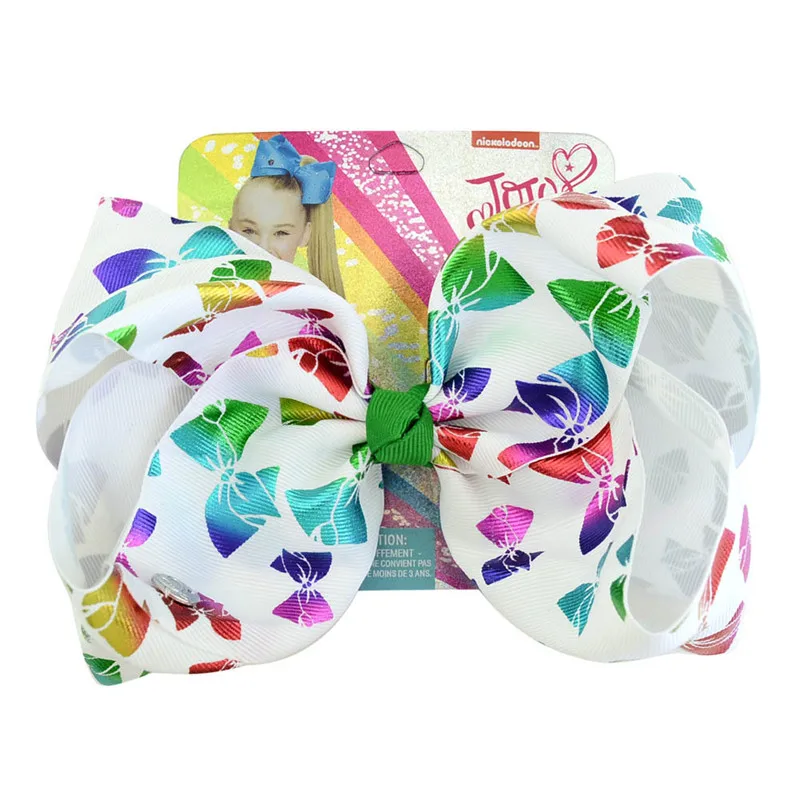 

1piece 8" Bows Unicorn Star Heart Dots Print Hair Bows With Clips Unicorn Horn For Girls Colorful Hairpins Hair Accessories
