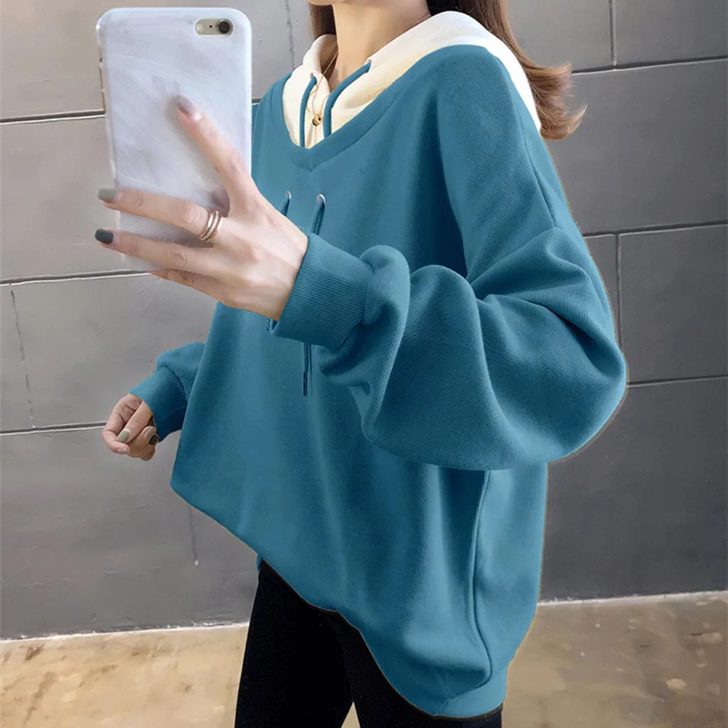 Большие размеры 3xl толстовки женские зимние Kpop с длинным рукавом Толстовка уличная Лоскутная с буквенным принтом толстовка с капюшоном Повседневная Женская толстовка