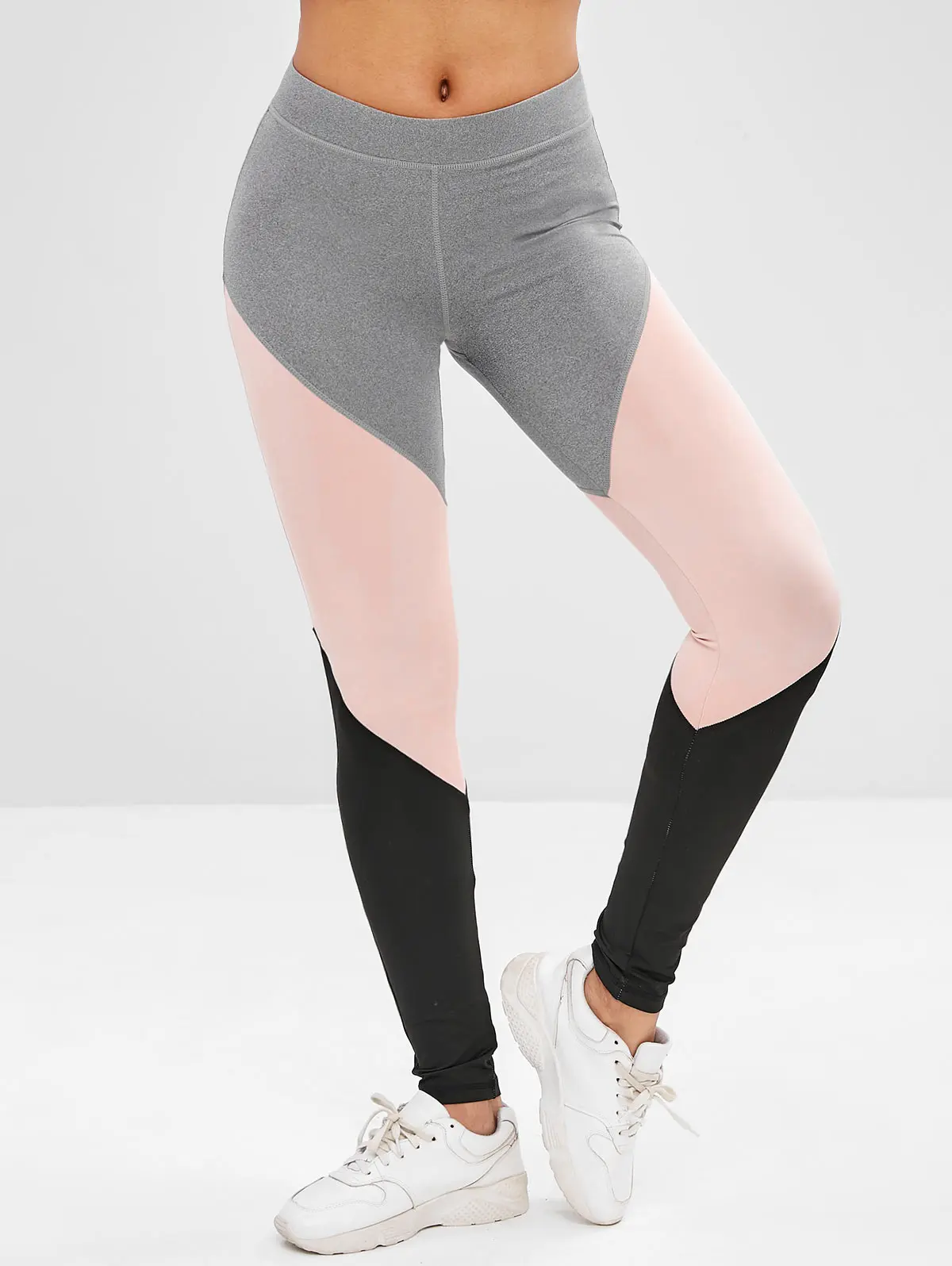 ZAFUL, цветные спортивные Леггинсы для спортзала, спортивные Леггинсы со средней талией, леггинсы для тренировок, лоскутные, эластичные леггинсы, осень