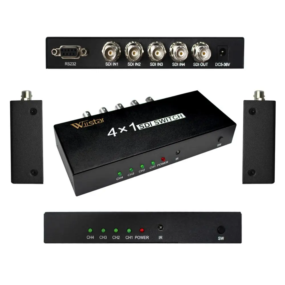 4x1 SDI Switch 3G/HD/SDI 4x1 Switcher with BNC Female Support