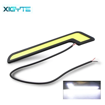 

1 Pcs L Shape 12V Car COB LED Lights for DRL Fog Driving Daylight Running Waterproof Lamp Slim Black