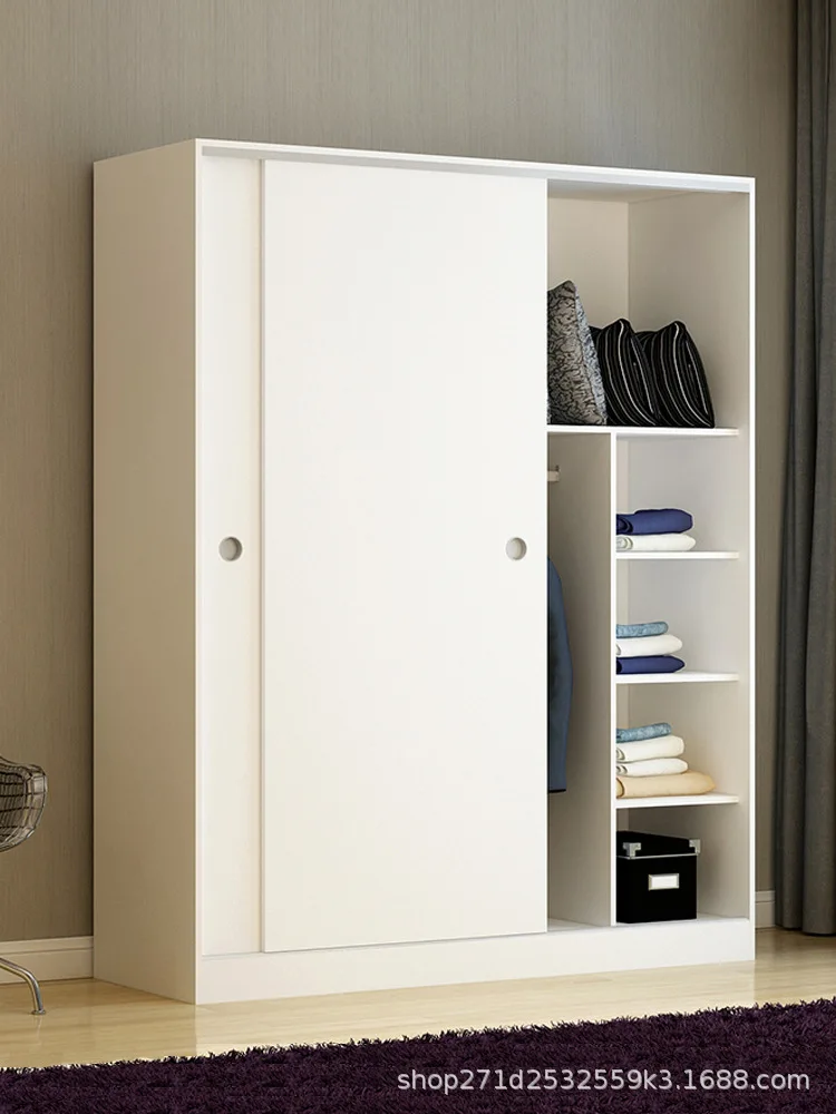 

Wardrobe Sliding Door Minimalist Modern Economical Assembly Plate 2 Door Wardrobe Solid Wood Quality Bedroom Children Wardrobe