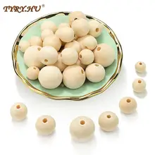

TYRY.HU 10/20/50/200pcs Wholesale 4-18mm Natural Color Wood Beads Loose Spacer Beads for Jewelry Making DIY Bracelet Necklace