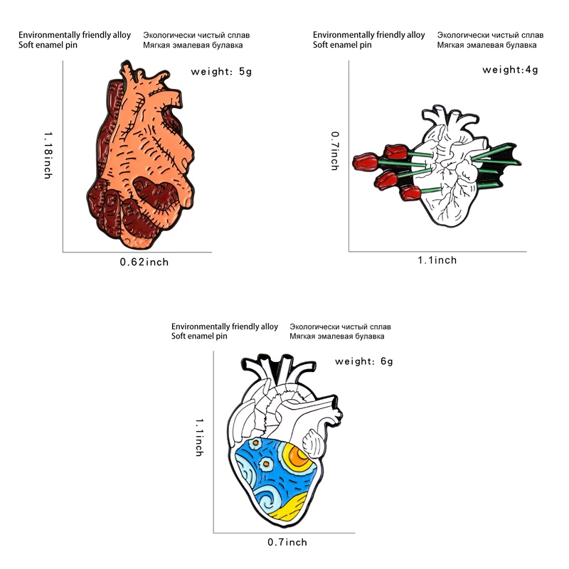 Многокомпонентный дизайн, дизайн в виде сердца, булавки, уникальные художественные броши, значки, рюкзак, эмалированные булавки, модные подарки, ювелирные изделия для друга
