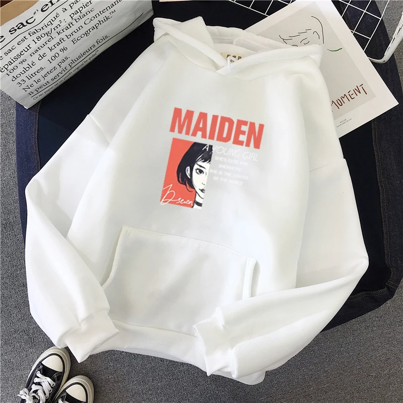 White Shellsuning Letter Autumn New Sweatshirt Harajuku Fashion Women Pullover Streetwear Cool Girl Purple Oversized Hoodies Tops - Цвет: White