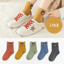 Новое поступление, Детские хлопковые носки с героями мультфильмов для мальчиков и девочек мягкие теплые спортивные носки до лодыжки, Детские осенне-зимние носки 5 пар/упак