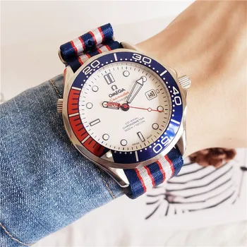 

Omega- Luxury Brand Ceramic Bezel Mens AAA Mechanical SS 007 Automatic Movement Men Watch Designer Watches Wristwatches 6198