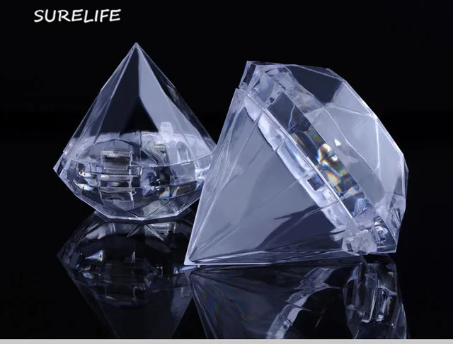 

Clear plastic diamond shape candy box wedding party transparent favor gift boxes festive christmas birthday holiday decoration