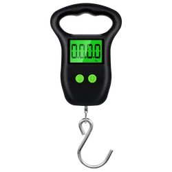 Compact Digital Luggage and Hanging Scale with LCD Backlight and Measuring Tape, 50Kg Capacity (Big hook)
