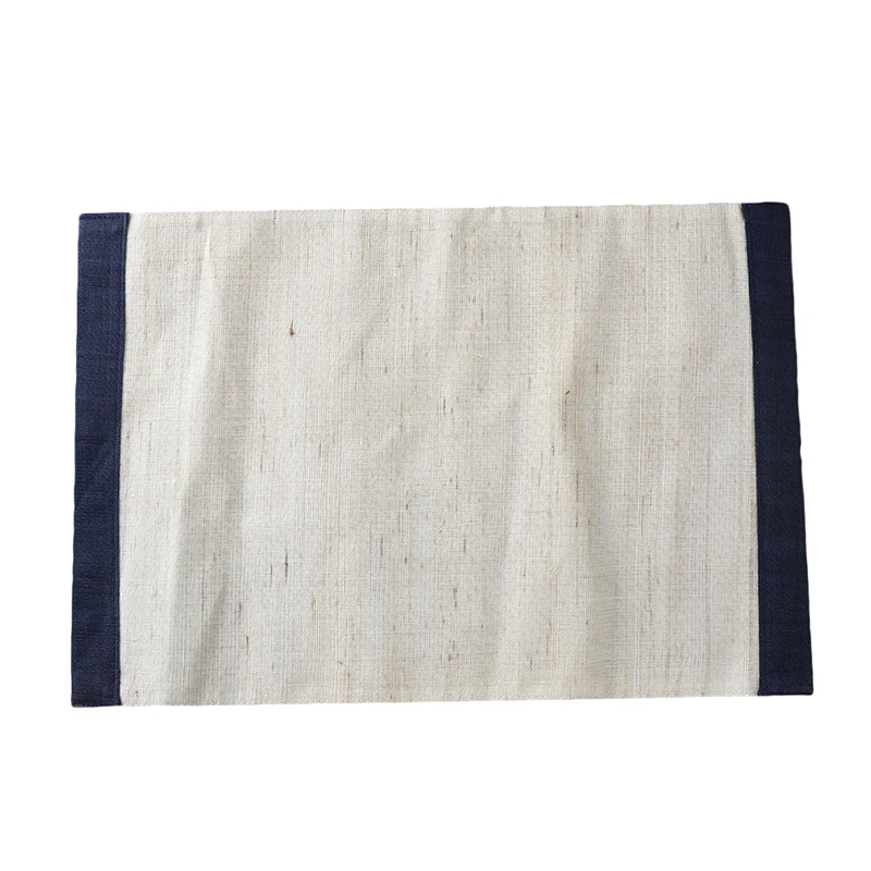 Beige blue edge Японский стиль, бежевая, синяя мозаика, столовые приборы, рами,, ручная работа, украшение стола, коврик для стола, изоляционный коврик для чаши - Цвет: Beige blue edge