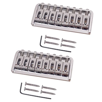 

MagiDeal 2xGuitar Through Body String Bridge 8 Strings Fixed Hard Tail Parts