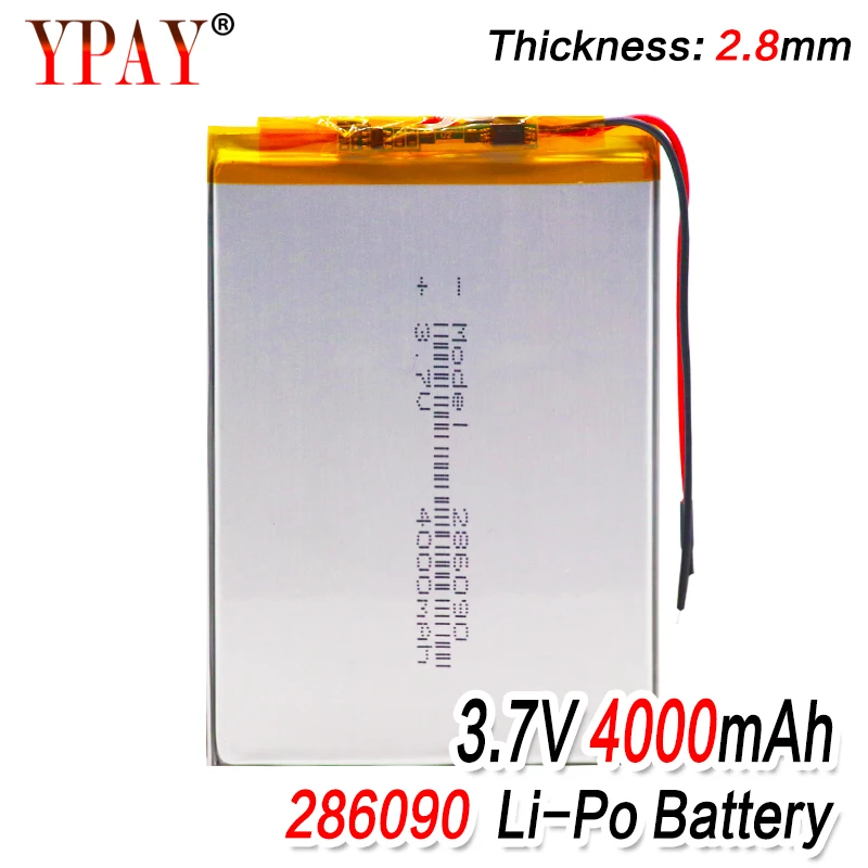 

3 line Liter energy battery 3.7V lithium polymer battery 286090 4000MAH game machine MP3 MP4 MP5 lithium battery GPS navigator