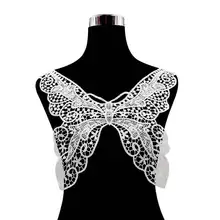 Водорастворимые кружева вышивка, накладной воротник вышивка искусственный шелк полые воротник поддельные воротник DIY кружевные аксессуары