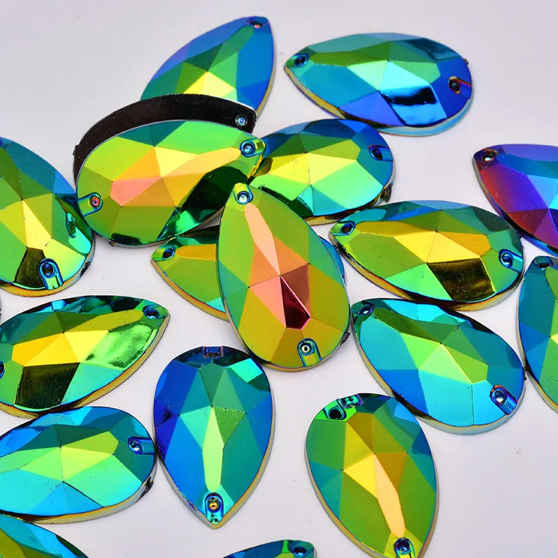 JUNAO-17x28mm-Big-Black-AB-Crystal-Sew-On-Acrylic-Rhinestones-Applique-Flatback-Strass-Sewing-Drop-Stones