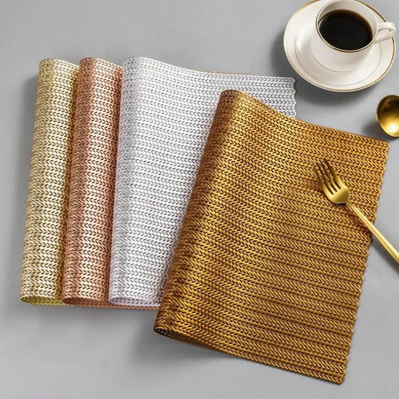 

Dining Table Placemat Rectangle Mats Wedding Table Pad Decor Pads Kitchen Coffee Bar Coaster PVC Placemats