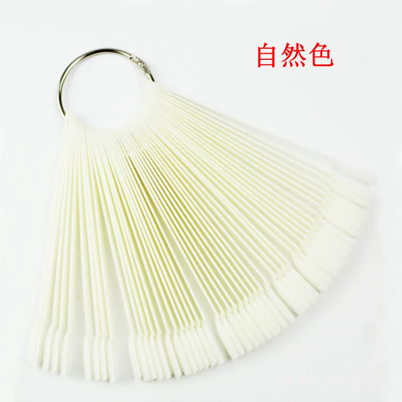 

False Nail Tips fan Nature Clear 50pcs/set Finger Full Card Nail Art Display Practice Polish all for Manicure