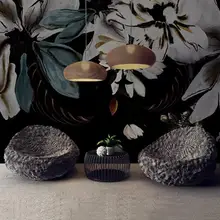 Скандинавские обои с темным цветком, черный фон, HD печатные фото обои, живопись, для домашнего обустройства, цветочные обои