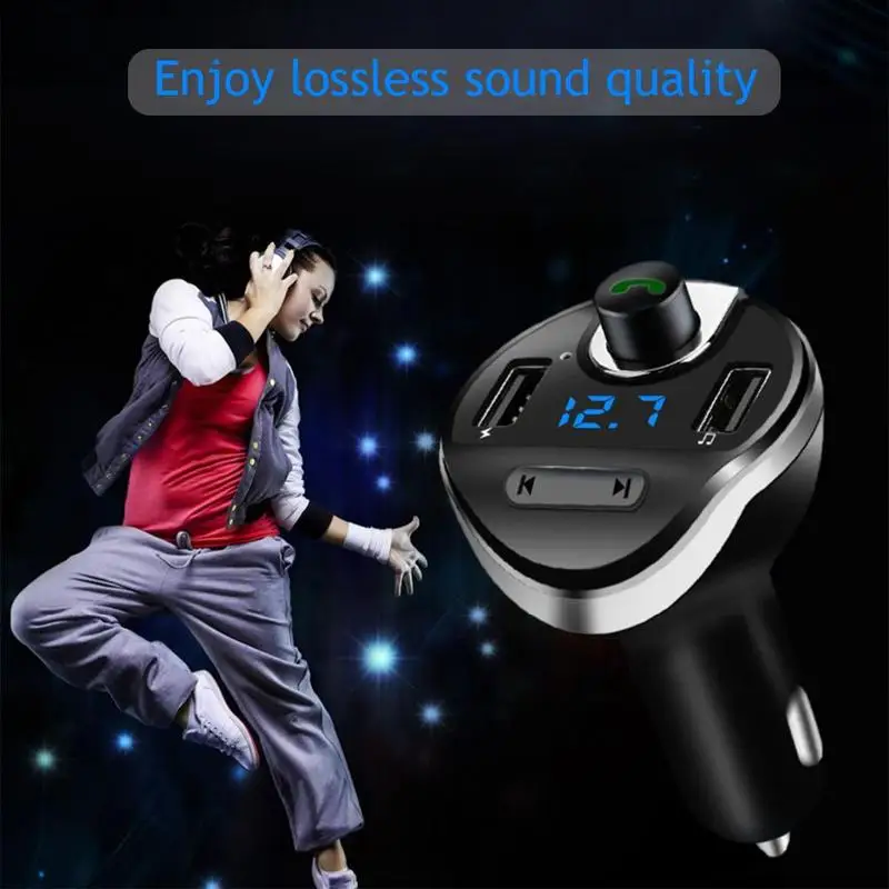 MP3 беспроводной двойной с микрофоном USB Bluetooth MP3 автомобильный комплект Hands-free автомобильный Bluetooth fm-передатчик радио