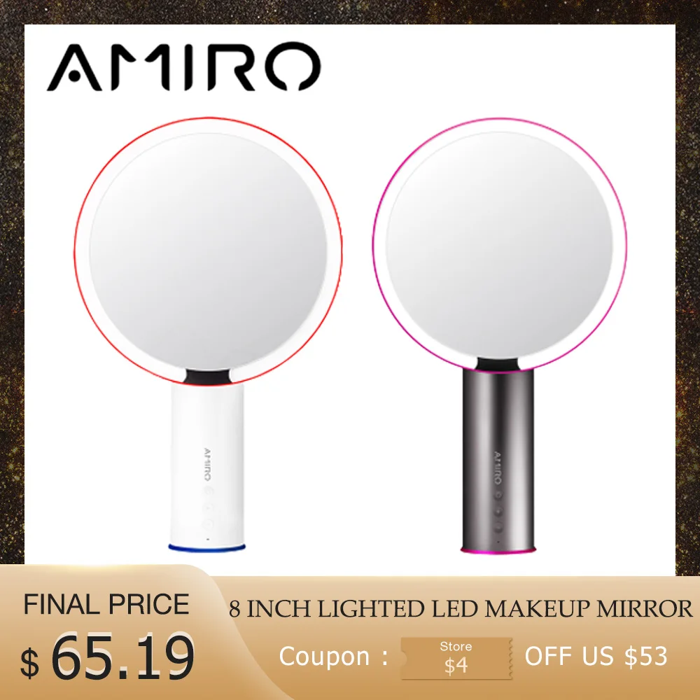 

AMIRO 8Inch Lighted LED Makeup Mirror with Smart Motion Sensor Adjustable 6 Level Brightness Countertop Vanity Mirror for Xiaomi