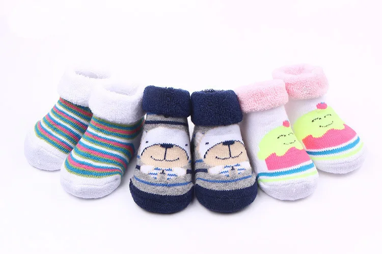 3 пар/компл. милая мягкая теплая зима-осень Детские носки для младенцев, для маленьких мальчиков и девочек, подходящие для детей обоих полов, модель с веревкой и мультяшным рисунком, для младенцев, для новорожденных