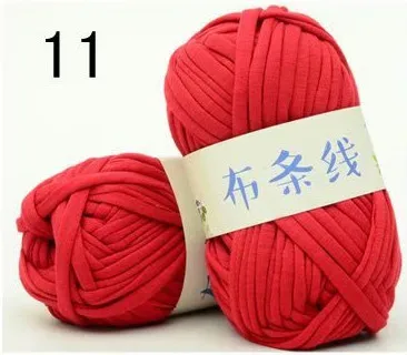 Полиэстер футболка пряжа для ручного вязания и сумочки связаные крючком, 17 цветов на ваш выбор - Цвет: 11