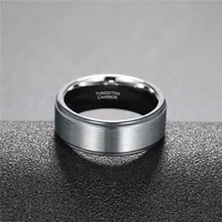 Tigrade Tungsten Carbide Ring for Man Wedding engagement Band 6/8mm Silver Color Brand Classic Design Engraving Rings size 15 2