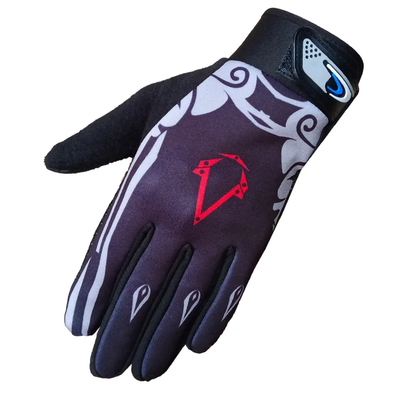 Уличные Верховые перчатки для мужчин и женщин волк Дракон призрак велосипед Горный рыболовные перчатки летние тонкие дышащие сенсорный экран - Цвет: Серебристый