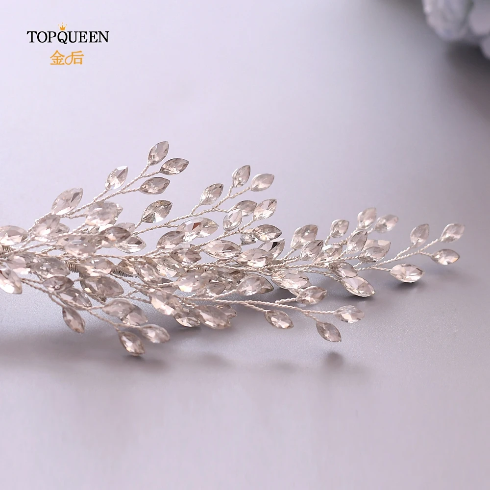 TOPQUEEN HP276 великолепные головные уборы с кристаллами Корона повязка на голову Свадебные расчески стразы свадебные шпильки для волос лоза