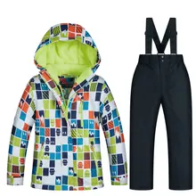 Зимний лыжный костюм детская Лыжная куртка высокого качества+ штаны теплые лыжные штаны для сноуборда Детское лыжное термо Пальто Спорт на открытом воздухе