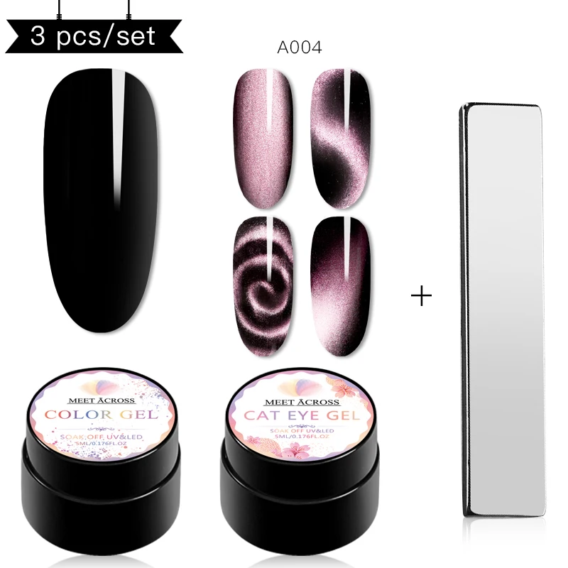 MEET ACROSS 9D Galaxy Magnetic Gel Nail Polish 5ML Soak Off UV LED Nail Art Lacquer Long Lasting Varnish Shining Cat Eye Gel - Цвет: CZH05210