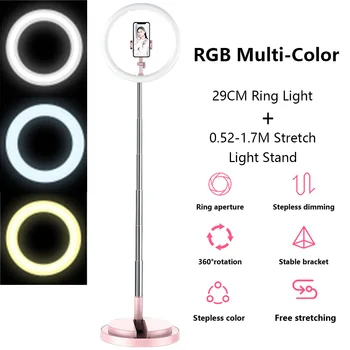 

10 inch LED Selfie Ring Light Dimmable Lamp Photography Camera Photo Desk USB Lamp W/Stand For Phone Video Studio live Ringlight