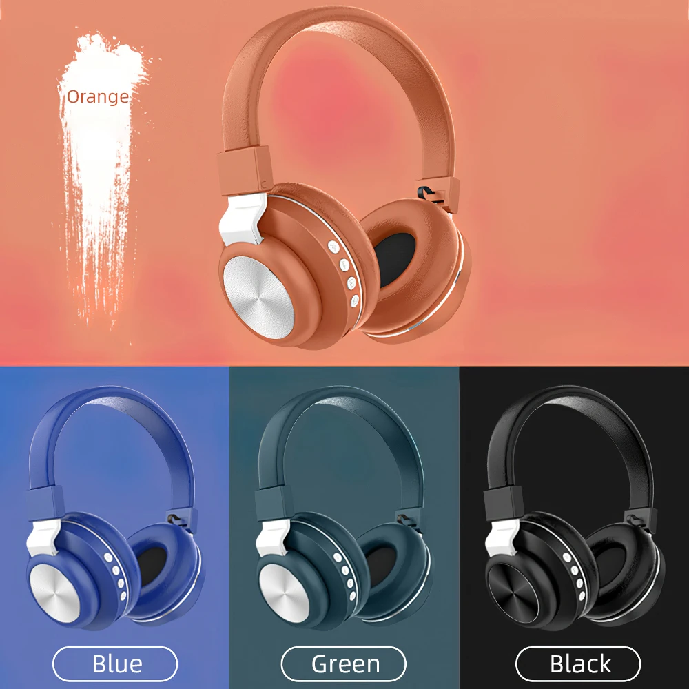 Headset Bluetooth Wireless Wired Headphone Universal TF Card 3D Stereo Earphone For iPhone Huawei Xiaomi Music Sports Folding
