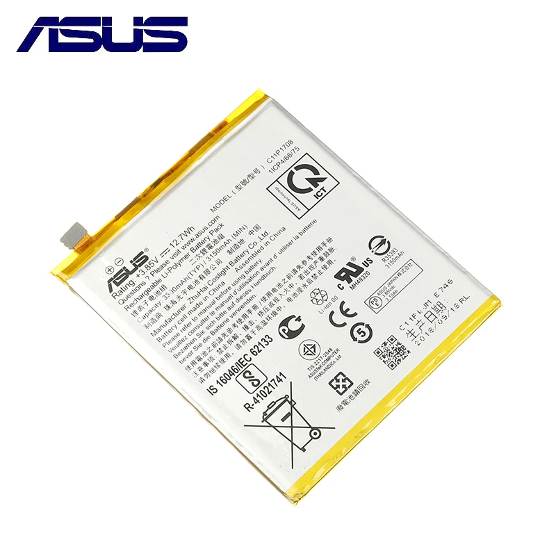 Оригинальный аккумулятор для телефона ASUS большой емкости C11P1708 Asus Per ZenFone 5 ZE620KL 3300