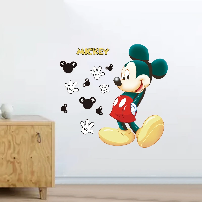 Vivid Disney Mickey Minnie wall sticker for kids  room living room bedroom wall PVC decoration Movie Poster  Door sticker 