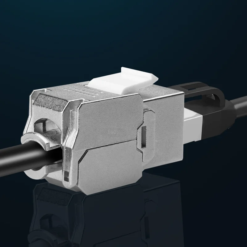 Toolless Rj45 Keystone Cat7 Cat6a Protegido Ftp Módulo de Liga de Zinco 10gb Rede Keystone Jack Conector Adaptador Cat7 Rj45 - Imagem 2