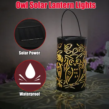 

Waterproof Solar Led Light Outdoor Lantern Garden light led solar lamp Owl Type hanging lamp Iron light Yard Projection Lamp