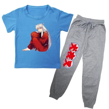 

Inuyasha Anime New Boys Girls T-Shirt Brand Pants Suit Sportswear Tops Comfortable Cotton for Children Surprise Gift for Kids