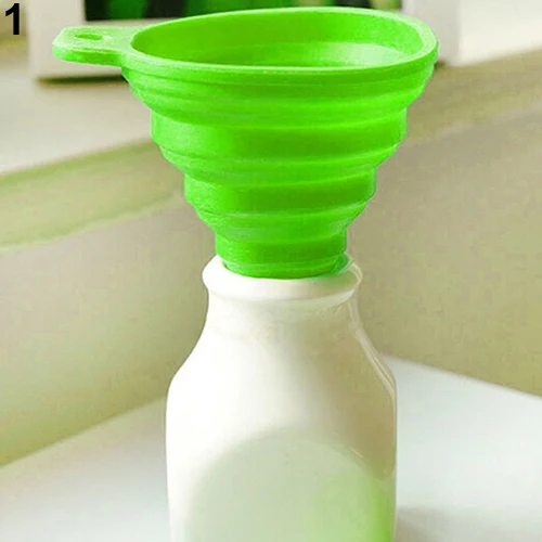 Portable Foldable Collapsible Home Kitchen Convenient Tool Silicone Hopper Funnel Kitchen Tools
