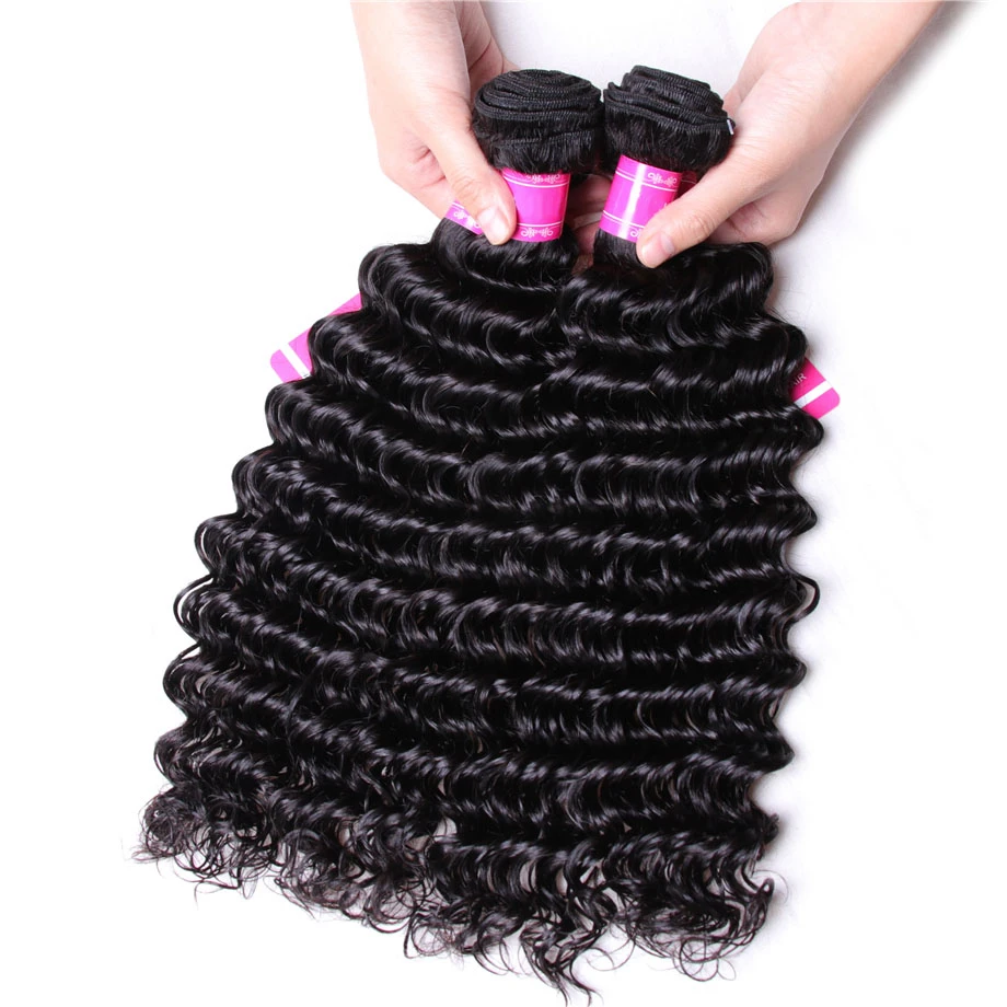Brazilian Deep Wave Bundles 1/3/6/9PCS Human Hair Extensions 100% Human Hair Weave Bundles Water Wave MYLOCKME