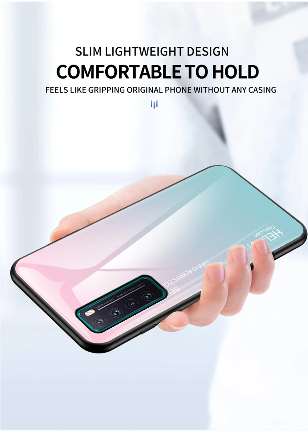 Чехол OUDINI из градиентного стекла для Huawei nova 7|Бамперы| |