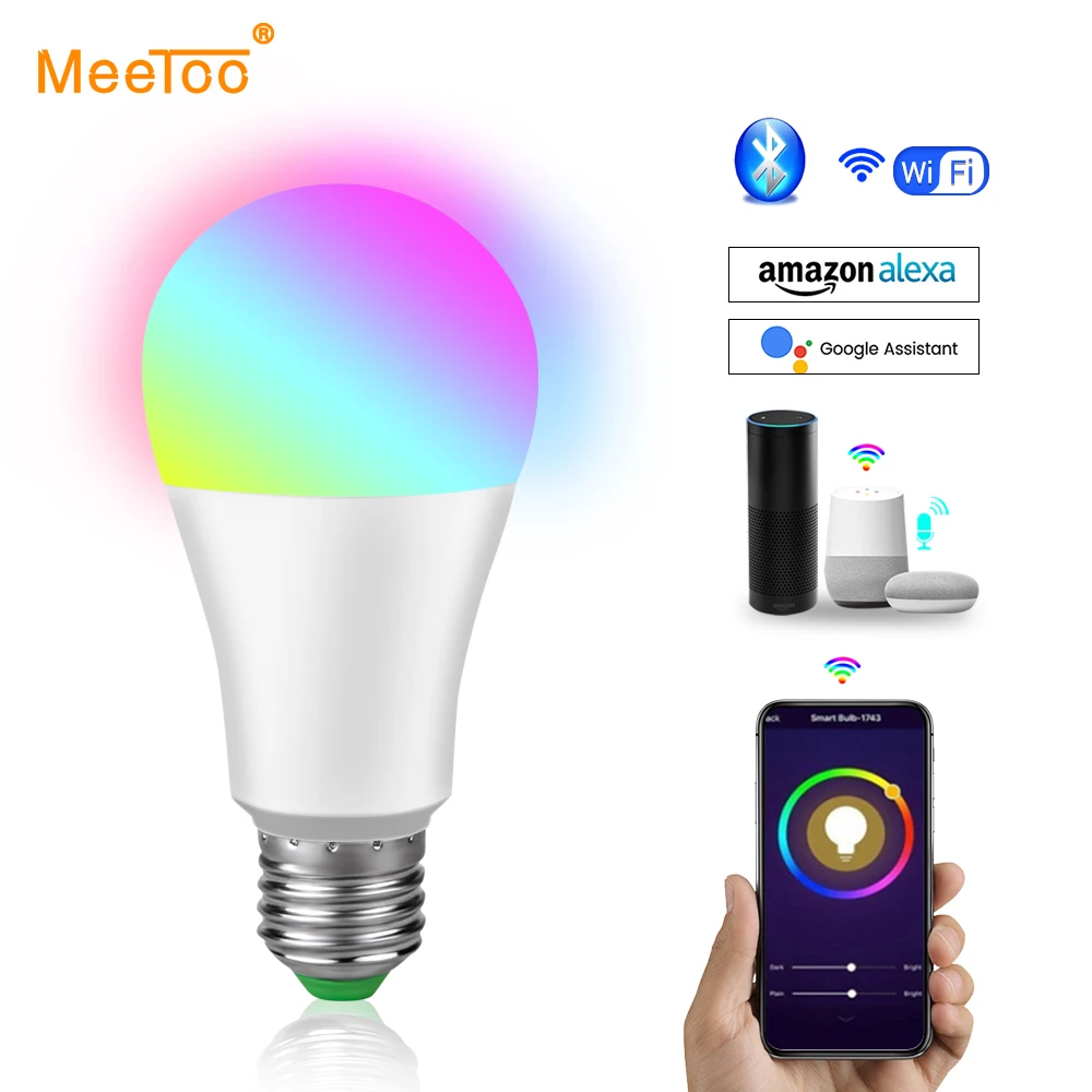 WIFI лампа умный светильник Bluetooth APP Control E27 Светодиодный RGB RGBW RGBWW волшебный 5 Вт 10 15