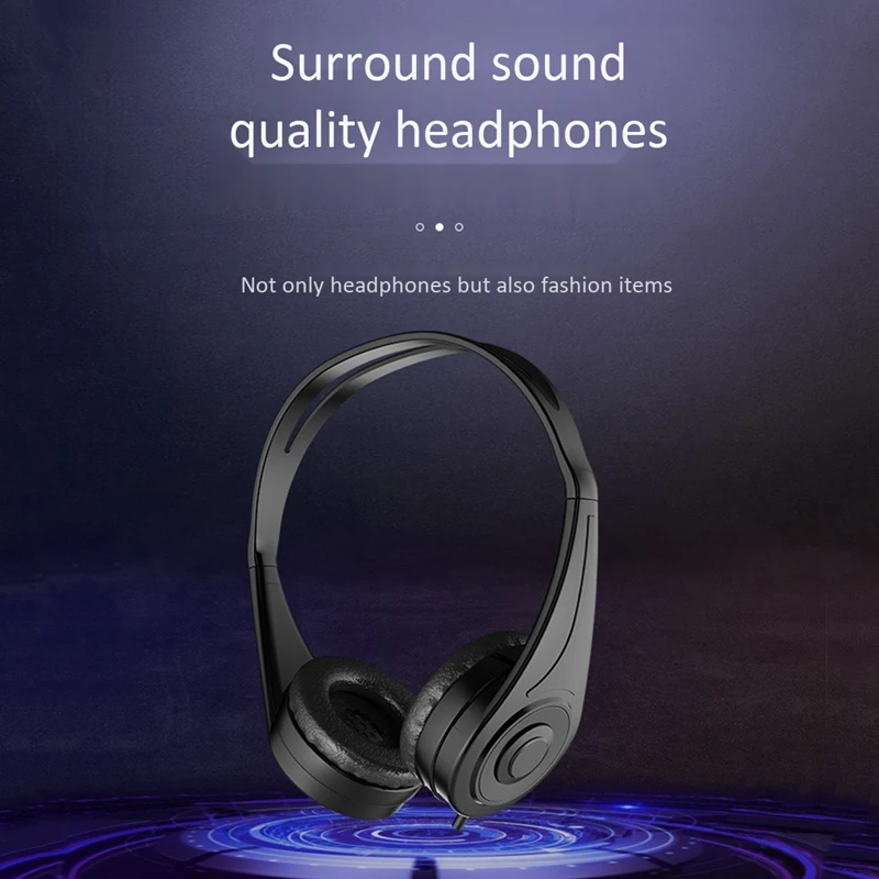 HiFi Wired Voice Headset Foldable Headset Stereo Bass and Microphone for PC Mobile Phone Tablet
