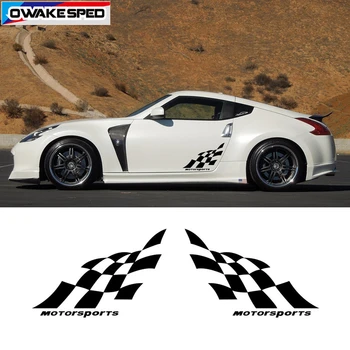 

1 set Racing Lattices Vinyl Decals Both Side Car Door Stickers Motorsport Auto Body Decal For Audi Toyota KIA Mazda Honda BMW