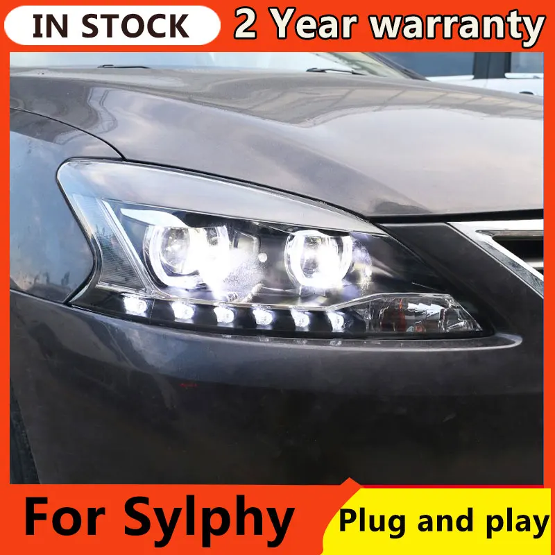 

Car Styling for Nissan Sylphy Headlights 2012-2015 Sentra LED Headlight DRL Hid Option Head Lamp Angel Eye Beam Accessories