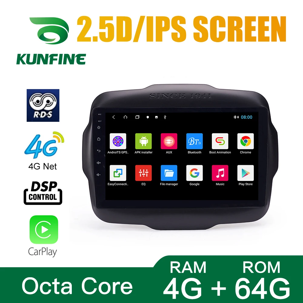 Octa Core 1024*600 Android 10 0 автомобильный DVD GPS-навигатор плеер Deckless стерео для Jeep Renegade 2016-2020