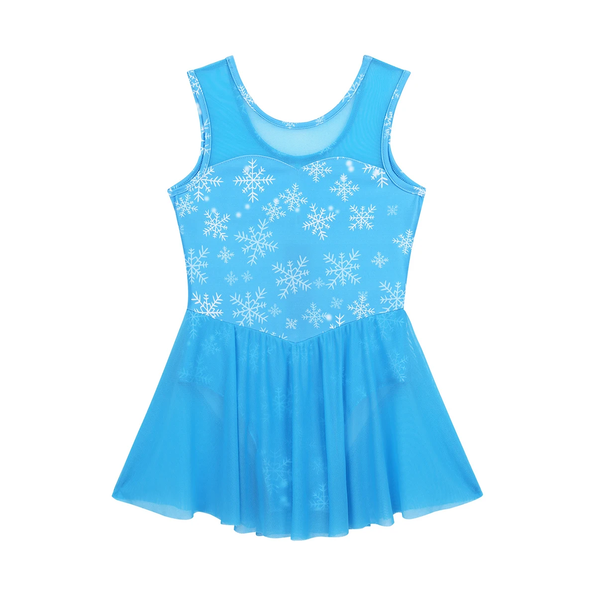 DPOIS/Балерина для девочек; балетный танцевальный костюм; детская сетчатая юбка с принтом снежинки; гимнастические трико; фатиновое платье